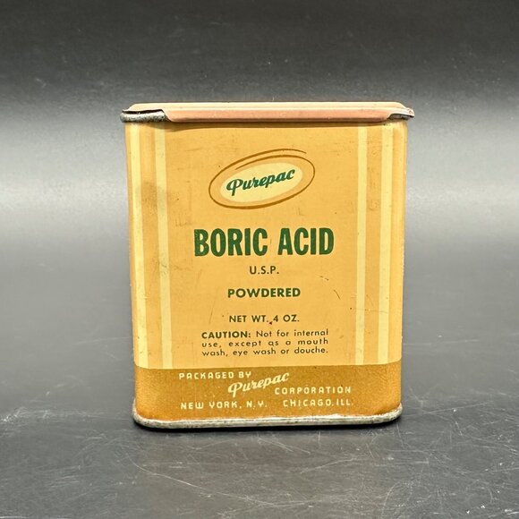 Vintage Tin Bathroom Vanity Decor 1950s Mid Century Metal Unique Kitschy Medical - Picture 2 of 11